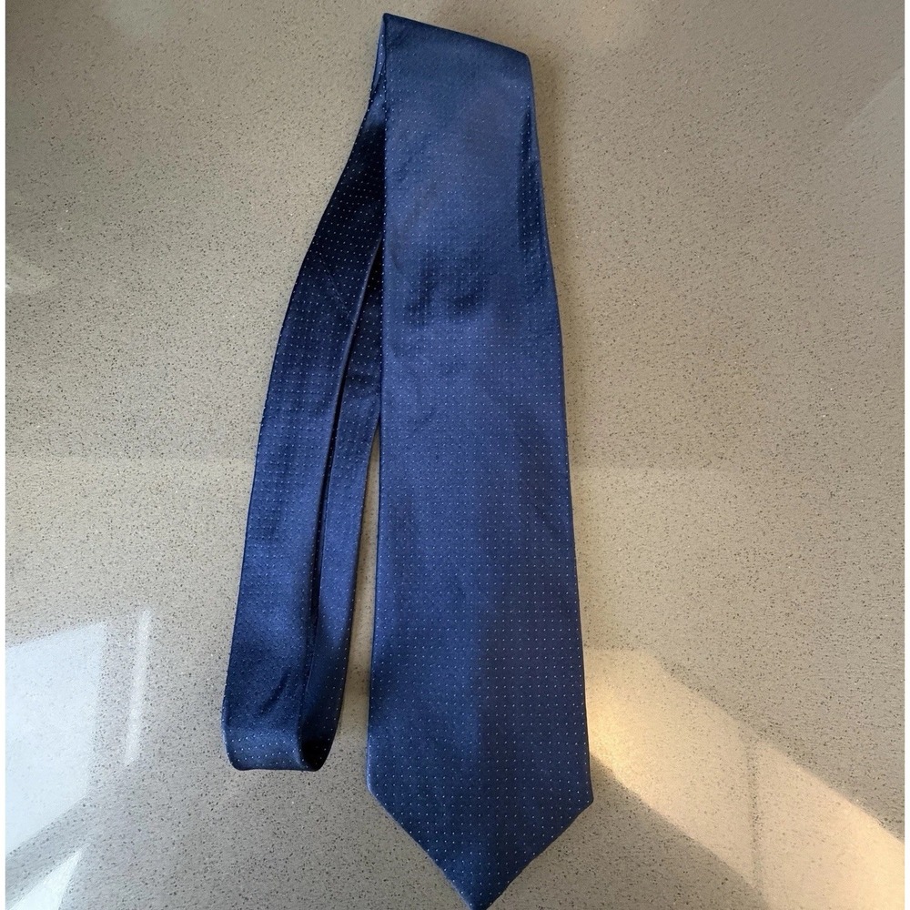 Burma Bibas Blue White Polka Dot Silk Tie Mens Classic Necktie 100% Silk